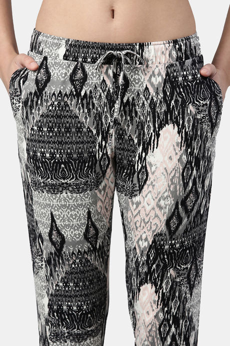 Enamor Viscose Loungewear Bottom - Black Abstract Tribe Aop — image 10